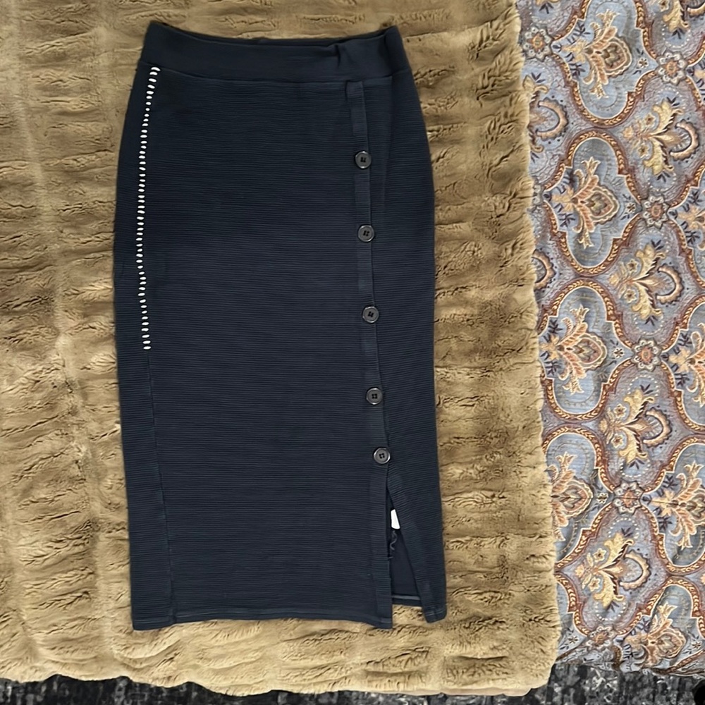 Rib midi skirt